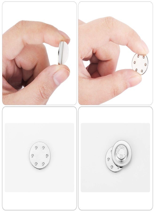 Outus 48 Pieces Magnetic Name Badge Holders Round Name Badge Magnets Adhesive Name Tag Holders ID Badge Holders Magnet Tags with Plastic Box - Image 4